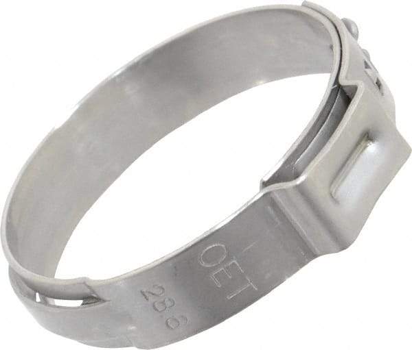 Oetiker - Stepless Ear Clamp - 1-1/8" Noml Size, 10mm Inner Width, 7mm Wide x 0.6mm Thick, Stainless Steel - Apex Tool & Supply