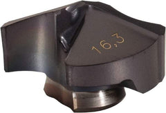 Ingersoll Cutting Tools - Series Y, 16.3mm Diam Grade IN2005 140° Replaceable Drill Tip - Carbide, TiAlN Finish, 16 Seat Size - Apex Tool & Supply