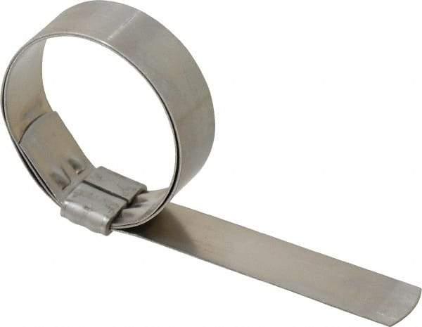 Made in USA - 2" ID, Grade 201, Stainless Steel Preformed J-Type Clamp - 3/4" Wide x 0.03" Thick - Apex Tool & Supply