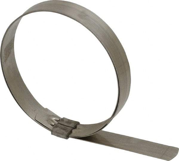 IDEAL TRIDON - 4" ID, Grade 201, Stainless Steel Preformed J-Type Clamp - 3/4" Wide x 0.03" Thick - Apex Tool & Supply