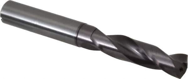 Guhring - 11.7mm 140° Spiral Flute Solid Carbide Screw Machine Drill Bit - FIREX Finish, Right Hand Cut, 55mm Flute Length, 102mm OAL, SU Point, Straight Shank, Through Coolant - Apex Tool & Supply