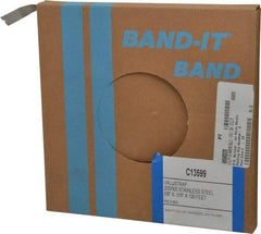 Made in USA - Grade 200 to 300, Stainless Steel Banding Strap Roll - 5/8" Wide x 0.015" Thick - Apex Tool & Supply