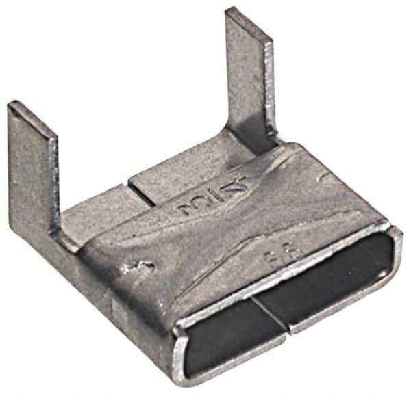 Made in USA - Grade 200 to 300, Stainless Steel Banding Strap Buckle - 1/2" Wide - Apex Tool & Supply