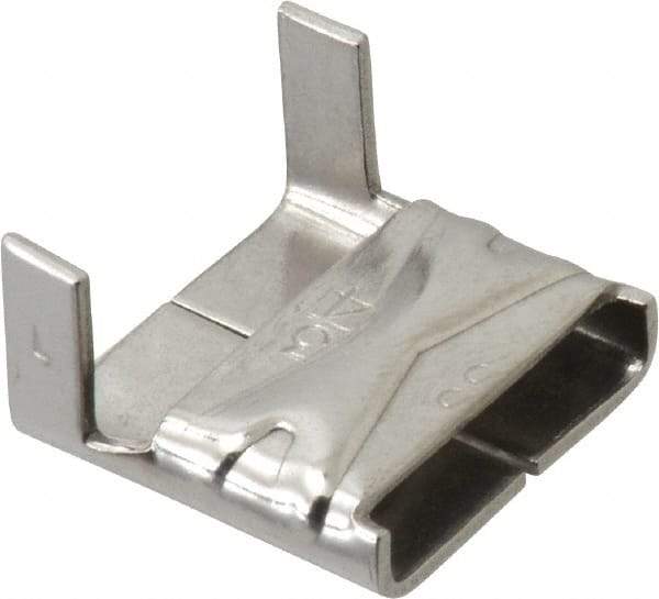 Made in USA - Grade 200 to 300, Stainless Steel Banding Strap Buckle - 3/4" Wide - Apex Tool & Supply