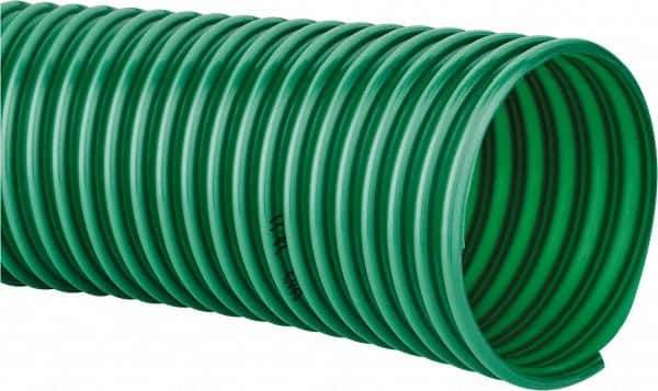 Continental ContiTech - 6" ID, 5 Hg Vac Rating, PVC Vacuum & Duct Hose - 100' Long, Metallic Green, 10" Bend Radius, 15 to 150°F - Apex Tool & Supply