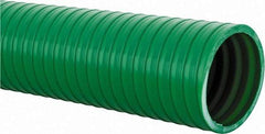Continental ContiTech - 15 to 150°F, 2" Inside x 2.31" Outside Diam, PVC Liquid Suction & Discharge Hose - Green, 100' Long, 79 psi Working Pressure - Apex Tool & Supply