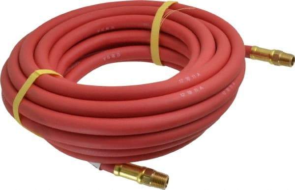 Continental ContiTech - 1/4" ID x 0.527" OD 25' Long Multipurpose Air Hose - MNPT x MNPT Ends, 250 Working psi, -40 to 190°F, 1/4" Fitting, Red - Apex Tool & Supply