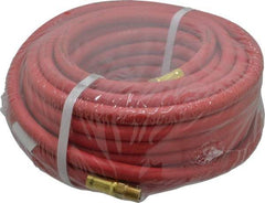 Continental ContiTech - 1/4" ID x 0.527" OD 50' Long Multipurpose Air Hose - MNPT x MNPT Ends, 250 Working psi, -40 to 190°F, 1/4" Fitting, Red - Apex Tool & Supply