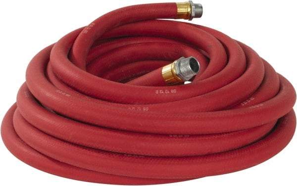 Continental ContiTech - 3/4" ID x 1.133" OD 50' Long Multipurpose Air Hose - MNPT x MNPT Ends, 250 Working psi, -40 to 190°F, 3/4" Fitting, Red - Apex Tool & Supply