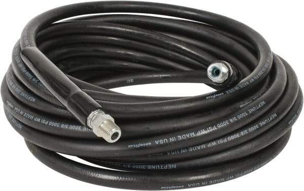 Continental ContiTech - 50' Long, 3/8" Fitting, Swivel Fitting, 0 to 250°F, Synthetic Rubber High Temp & High Pressure Hose - 3/8" Inside x 0.693" Outside Diam, Black, 3,000 psi - Apex Tool & Supply