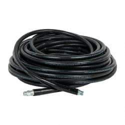 Continental ContiTech - 100' Long, 3/8" Fitting, Swivel Fitting, 0 to 250°F, Synthetic Rubber High Temp & High Pressure Hose - 3/8" Inside x 0.693" Outside Diam, Black, 3,000 psi - Apex Tool & Supply