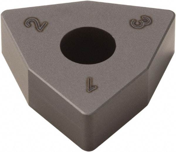 Seco - WNMA332 Grade CBN300 PCBN Turning Insert - Uncoated, 80° Trigon, 3/8" Inscr Circle, 3/16" Thick, 1/32" Corner Radius - Apex Tool & Supply