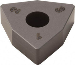 Seco - WNMA332 Grade CBN300 PCBN Turning Insert - Uncoated, 80° Trigon, 3/8" Inscr Circle, 3/16" Thick, 1/32" Corner Radius - Apex Tool & Supply
