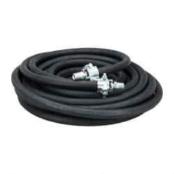 Continental ContiTech - 50' Long, 1/2" Fitting, Male NPT Fitting, -40 to 450°F, Synthetic Rubber High Temp & High Pressure Hose - 1/2" Inside x 1-1/16" Outside Diam, Black, 250 psi - Apex Tool & Supply