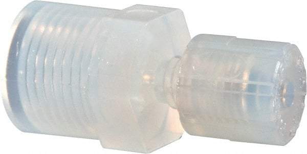 NewAge Industries - 1/8" Tube OD, PFA PTFE Plastic Compression Tube Female Connector - 1/4 NPT Pipe, 500°F Max, 1/4 Thread - Apex Tool & Supply