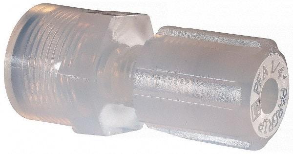 NewAge Industries - 1/4" Tube OD, PFA PTFE Plastic Compression Tube Female Connector - 3/8 NPT Pipe, 500°F Max, 3/8 Thread - Apex Tool & Supply