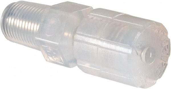 NewAge Industries - 1/8" Tube OD, PFA PTFE Plastic Compression Tube Male Connector - 1/8 NPT Pipe, 500°F Max, 1/8 Thread - Apex Tool & Supply