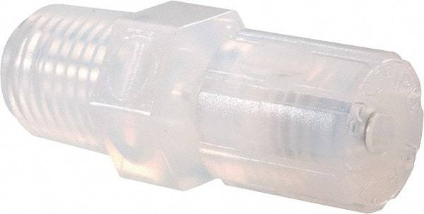 NewAge Industries - 1/8" Tube OD, PFA PTFE Plastic Compression Tube Male Connector - 1/4 NPT Pipe, 500°F Max, 1/4 Thread - Apex Tool & Supply
