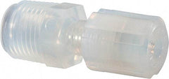 NewAge Industries - 1/4" Tube OD, PFA PTFE Plastic Compression Tube Male Connector - 1/2 NPT Pipe, 500°F Max, 1/2 Thread - Apex Tool & Supply