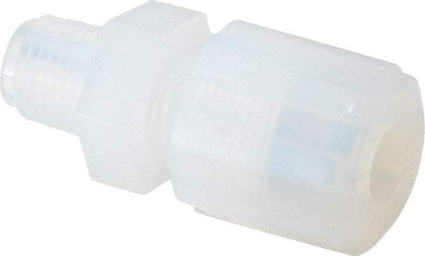 NewAge Industries - 3/8" Tube OD, PFA PTFE Plastic Compression Tube Male Connector - 1/4 NPT Pipe, 500°F Max, 1/4 Thread - Apex Tool & Supply