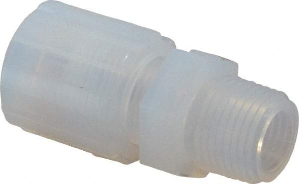 NewAge Industries - 3/8" Tube OD, PFA PTFE Plastic Compression Tube Male Connector - 3/8 NPT Pipe, 500°F Max, 3/8 Thread - Apex Tool & Supply
