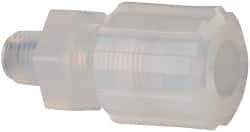 NewAge Industries - 1/2" Tube OD, PFA PTFE Plastic Compression Tube Male Connector - 1/4 NPT Pipe, 500°F Max, 1/4 Thread - Apex Tool & Supply