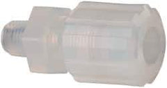 NewAge Industries - 1/2" Tube OD, PFA PTFE Plastic Compression Tube Male Connector - 1/4 NPT Pipe, 500°F Max, 1/4 Thread - Apex Tool & Supply