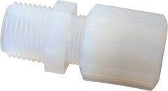 NewAge Industries - 1/2" Tube OD, PFA PTFE Plastic Compression Tube Male Connector - 1/2 NPT Pipe, 500°F Max, 1/2 Thread - Apex Tool & Supply