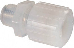 NewAge Industries - 3/4" Tube OD, PFA PTFE Plastic Compression Tube Male Connector - 1/2 NPT Pipe, 500°F Max, 1/2 Thread - Apex Tool & Supply