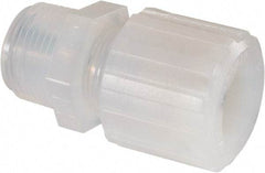 NewAge Industries - 3/4" Tube OD, PFA PTFE Plastic Compression Tube Male Connector - 3/4 NPT Pipe, 500°F Max, 3/4 Thread - Apex Tool & Supply
