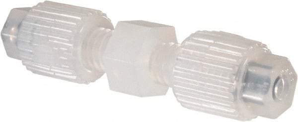 NewAge Industries - 1/8" Tube OD, PFA PTFE Plastic Compression Tube Union - 500°F Max - Apex Tool & Supply