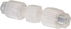 NewAge Industries - 1/8" Tube OD, PFA PTFE Plastic Compression Tube Union - 500°F Max - Apex Tool & Supply