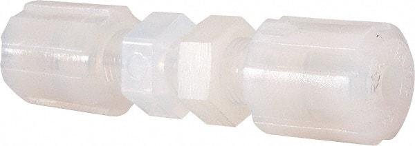 NewAge Industries - 1/4" Tube OD, PFA PTFE Plastic Compression Tube Bulkhead Union - 500°F Max - Apex Tool & Supply