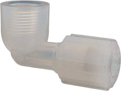 NewAge Industries - 3/8" Tube OD, PFA PTFE Plastic Compression Tube Female Elbow - 3/8 NPT Pipe, 500°F Max, 3/8 Thread - Apex Tool & Supply