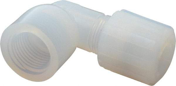 NewAge Industries - 1/2" Tube OD, PFA PTFE Plastic Compression Tube Female Elbow - 1/2 NPT Pipe, 500°F Max, 1/2 Thread - Apex Tool & Supply