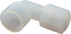 NewAge Industries - 1/2" Tube OD, PFA PTFE Plastic Compression Tube Female Elbow - 1/2 NPT Pipe, 500°F Max, 1/2 Thread - Apex Tool & Supply