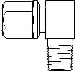 NewAge Industries - 3/8" Tube OD, PFA PTFE Plastic Compression Tube Male Elbow - 1/8 NPT Pipe, 500°F Max, 1/8 Thread - Apex Tool & Supply