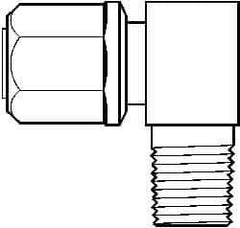 NewAge Industries - 3/4" Tube OD, PFA PTFE Plastic Compression Tube Male Elbow - 3/4 NPT Pipe, 500°F Max, 3/4 Thread - Apex Tool & Supply