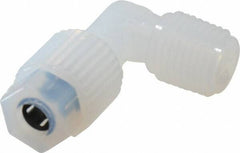 NewAge Industries - 1/4" Tube OD, PFA PTFE Plastic Compression Tube Male Elbow - 1/4 NPT Pipe, 500°F Max, 1/4 Thread - Apex Tool & Supply