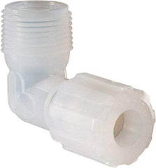 NewAge Industries - 1/2" Tube OD, PFA PTFE Plastic Compression Tube Male Elbow - 3/4 NPT Pipe, 500°F Max, 3/4 Thread - Apex Tool & Supply