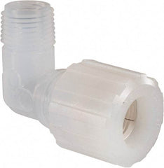 NewAge Industries - 3/4" Tube OD, PFA PTFE Plastic Compression Tube Male Elbow - 1/2 NPT Pipe, 500°F Max, 1/2 Thread - Apex Tool & Supply