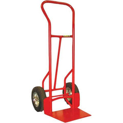 Wesco Industrial Products - 900 Lb Capacity 53" OAH Hand Truck - 13 x 17-1/2" Base Plate, Swept Back, Continuous Handle, Steel, Solid Rubber Wheels - Apex Tool & Supply