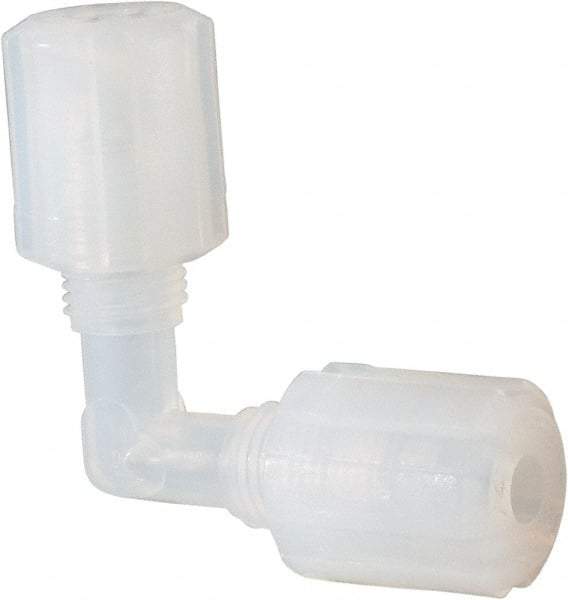 NewAge Industries - 1/4" Tube OD, PFA PTFE Plastic Compression Tube Union Elbow - 500°F Max - Apex Tool & Supply