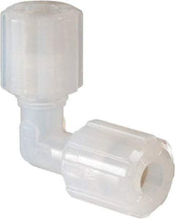 NewAge Industries - 3/8" Tube OD, PFA PTFE Plastic Compression Tube Union Elbow - 500°F Max - Apex Tool & Supply