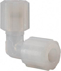NewAge Industries - 1/2" Tube OD, PFA PTFE Plastic Compression Tube Union Elbow - 500°F Max - Apex Tool & Supply