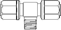 NewAge Industries - 1/2" Tube OD, PFA PTFE Plastic Compression Tube Male Branch Tee - 1/4 NPT Pipe, 500°F Max, 1/4 Thread - Apex Tool & Supply