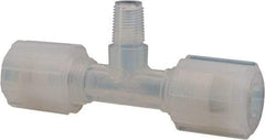 NewAge Industries - 1/4" Tube OD, PFA PTFE Plastic Compression Tube Male Branch Tee - 3/8 NPT Pipe, 500°F Max, 3/8 Thread - Apex Tool & Supply