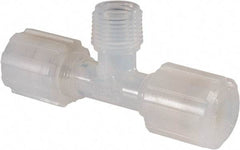 NewAge Industries - 3/8" Tube OD, PFA PTFE Plastic Compression Tube Male Branch Tee - 3/8 NPT Pipe, 500°F Max, 3/8 Thread - Apex Tool & Supply