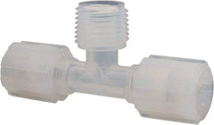 NewAge Industries - 3/8" Tube OD, PFA PTFE Plastic Compression Tube Male Branch Tee - 1/2 NPT Pipe, 500°F Max, 1/2 Thread - Apex Tool & Supply