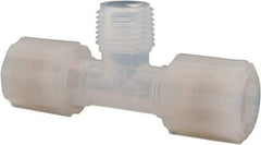 NewAge Industries - 1/2" Tube OD, PFA PTFE Plastic Compression Tube Male Branch Tee - 1/2 NPT Pipe, 500°F Max, 1/2 Thread - Apex Tool & Supply